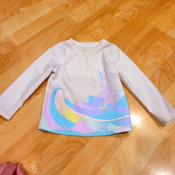 Cat & Jack White and Pink Rashguard Swim Suit Size 18 Months - Picture 7 of 9